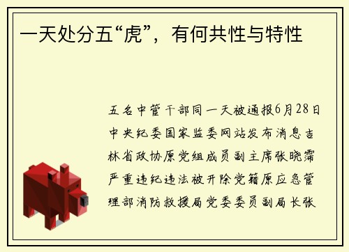 一天处分五“虎”，有何共性与特性